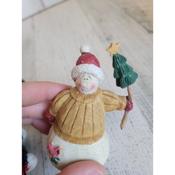 Snowman wreath bird ornament figure xmas set unique - Picture 6 of 9